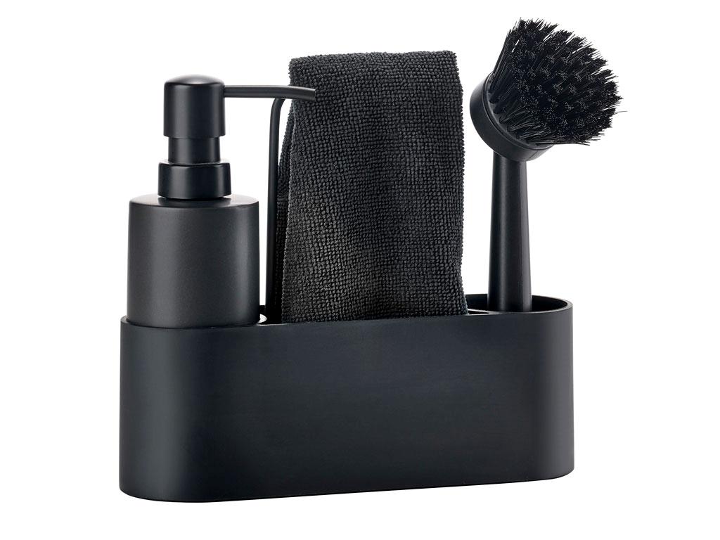 ZONE DENMARK Dishwashing Set with Round Dispenser, Black - Image 6