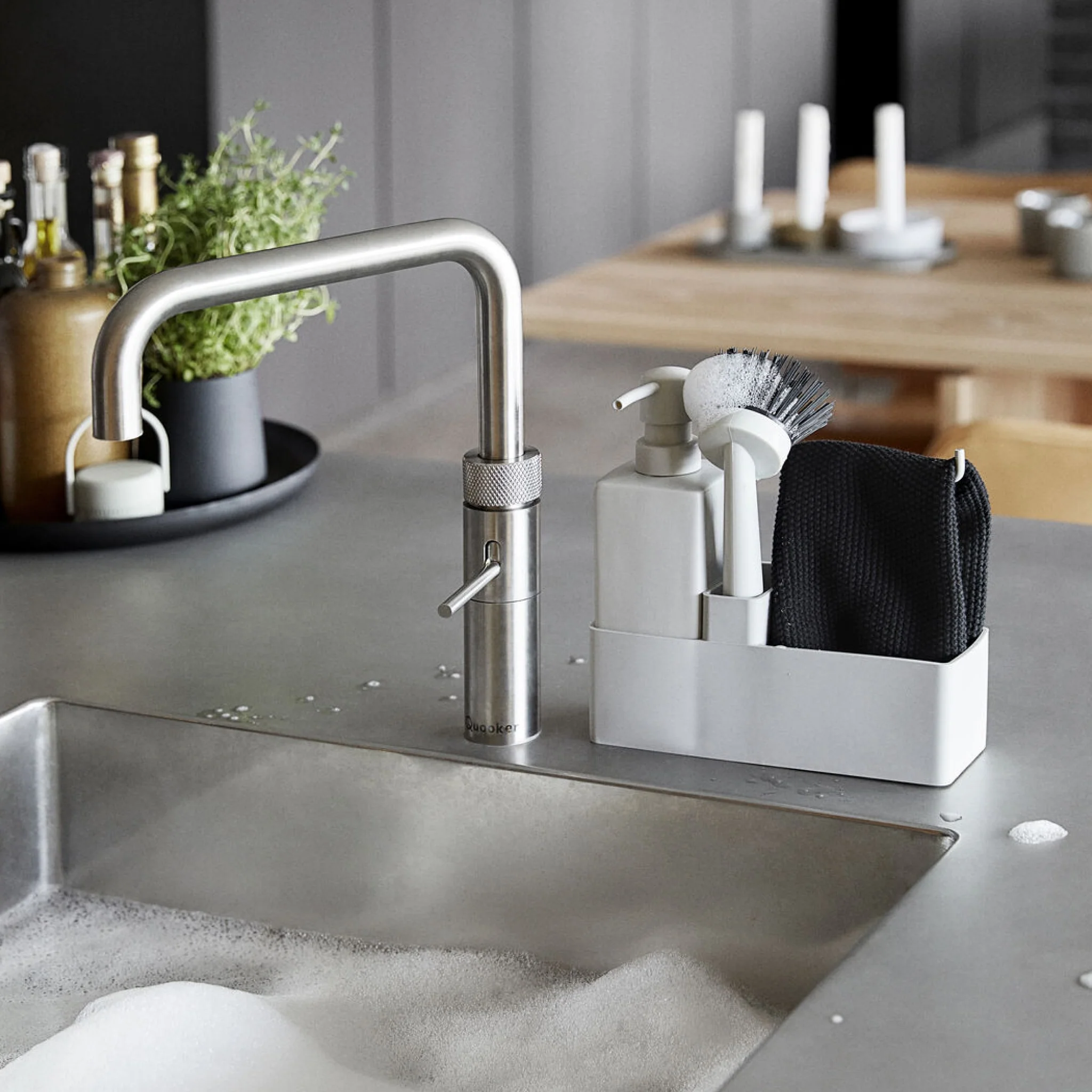 ZONE DENMARK Dishwashing Set w/ Cloth, Warm Grey - Image 2
