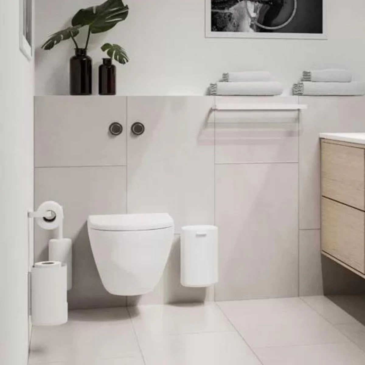 ZONE DENMARK Rim 3.3L Toilet Bin for Wall, D19cm, White - Image 2