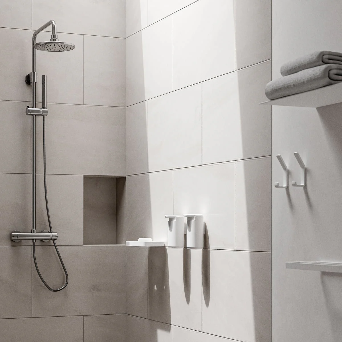 ZONE DENMARK Rim Shower Shelf, D22xW11xH2cm, White - Image 2