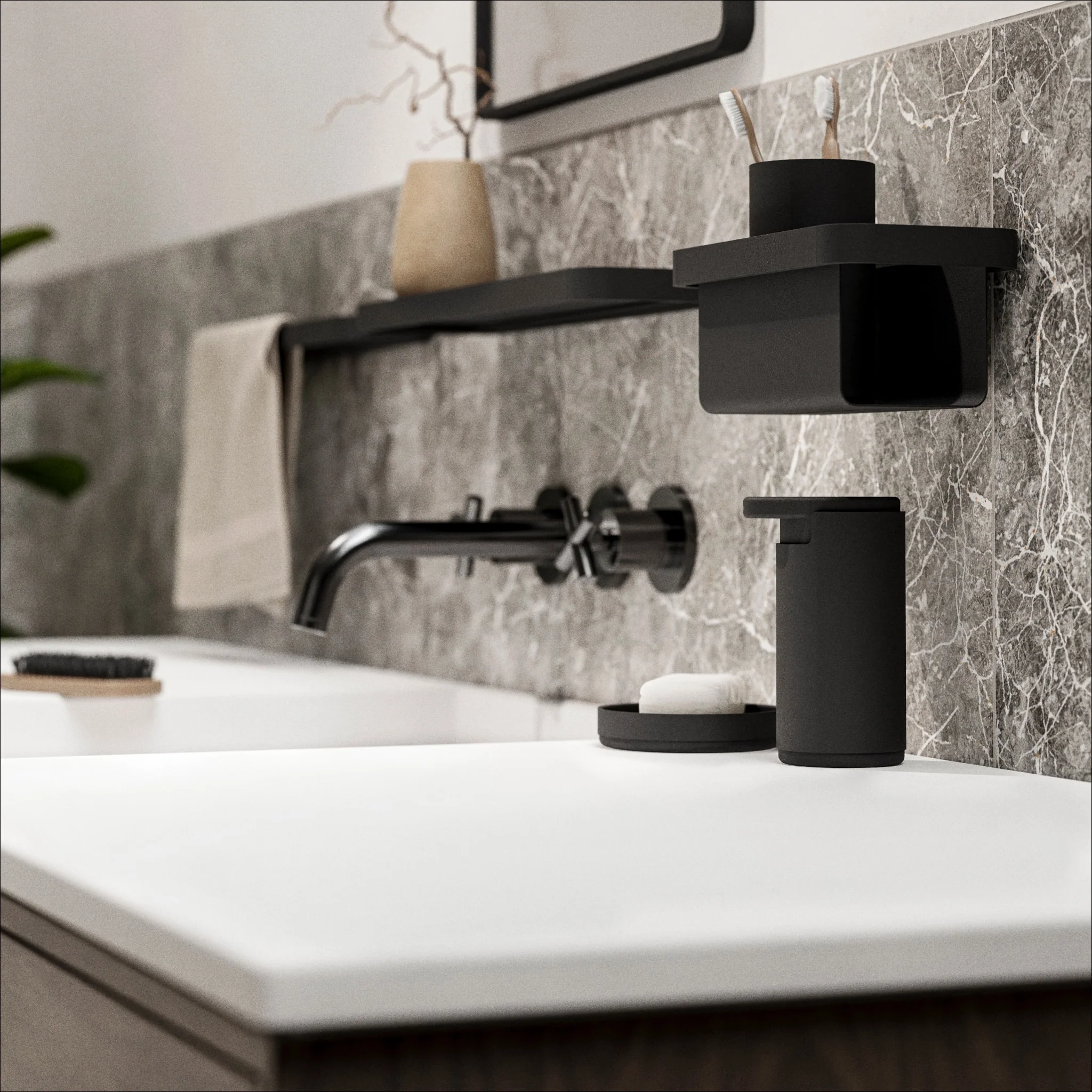 ZONE DENMARK Rim Soap Dispenser 200 ml, Black - Image 3