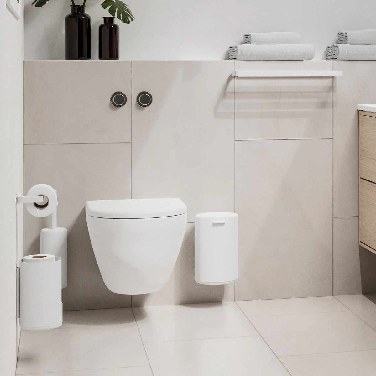 ZONE DENMARK Rim Toilet Brush for Wall, D10xH21cm, White - Image 2