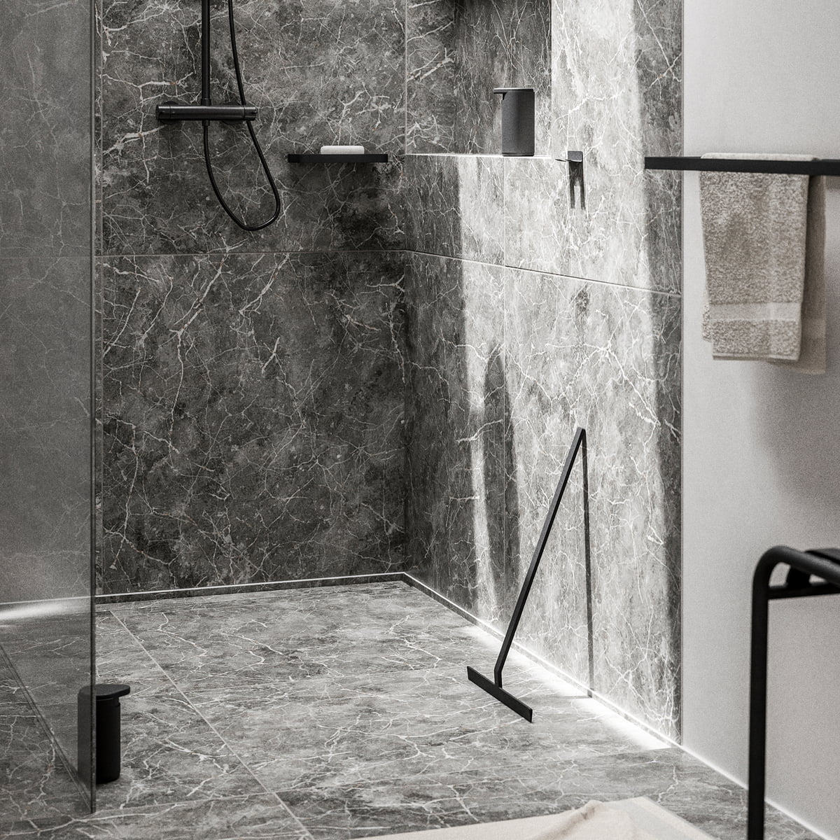 ZONE DENMARK Rim Shower Wiper w/Holder Large, Black - Image 2
