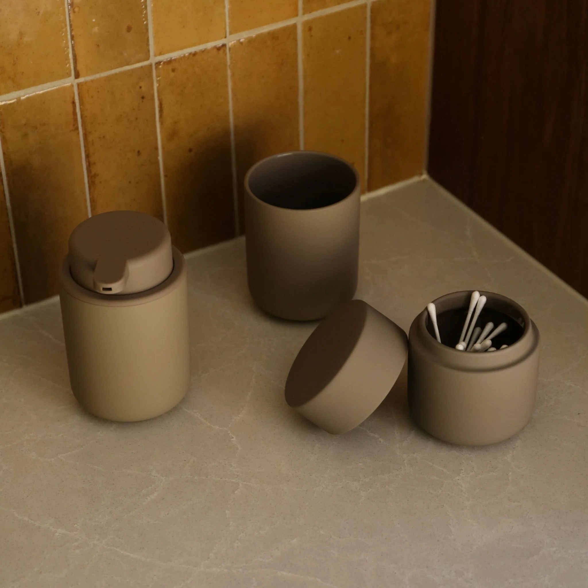 ZONE DENMARK Ume Container/Jar with Lid, H10cm, Taupe - Image 3