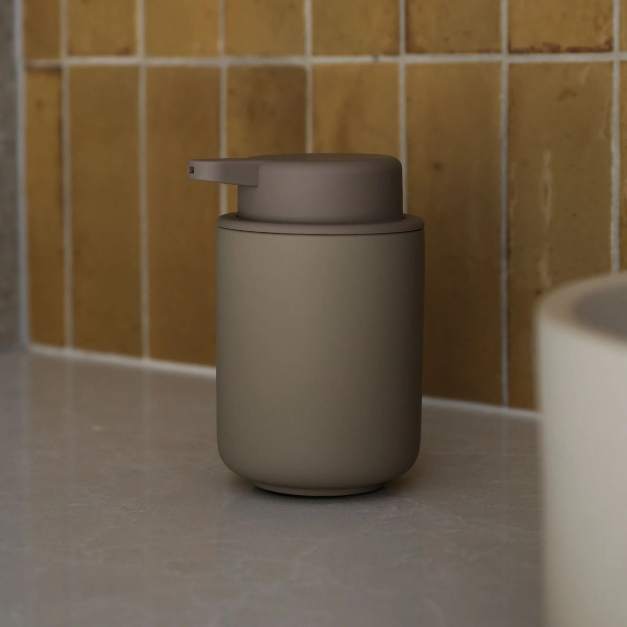 ZONE DENMARK Ume Soap Dispenser, 250ml, H12.8cm, Taupe - Image 2