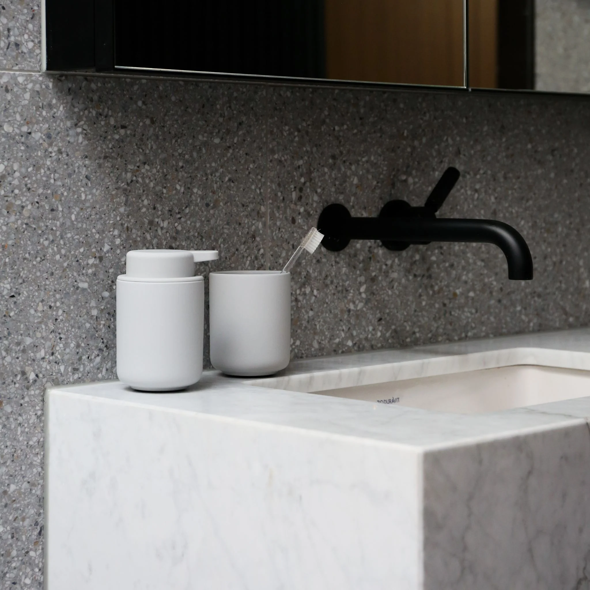 ZONE DENMARK Ume Tumbler/Toothbrush Holder, Soft Grey - Image 5