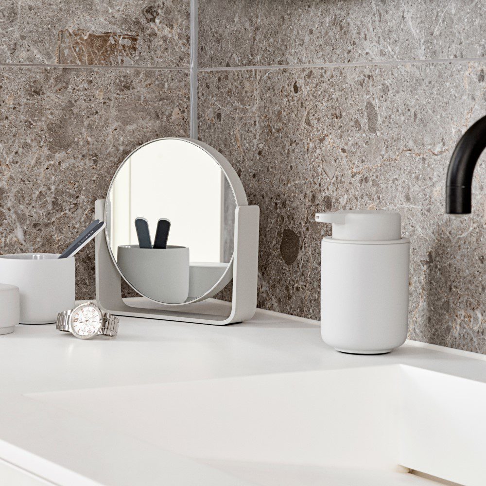 ZONE DENMARK Ume Soap Dispenser 250ml, H12.8cm, Soft Grey - Image 8